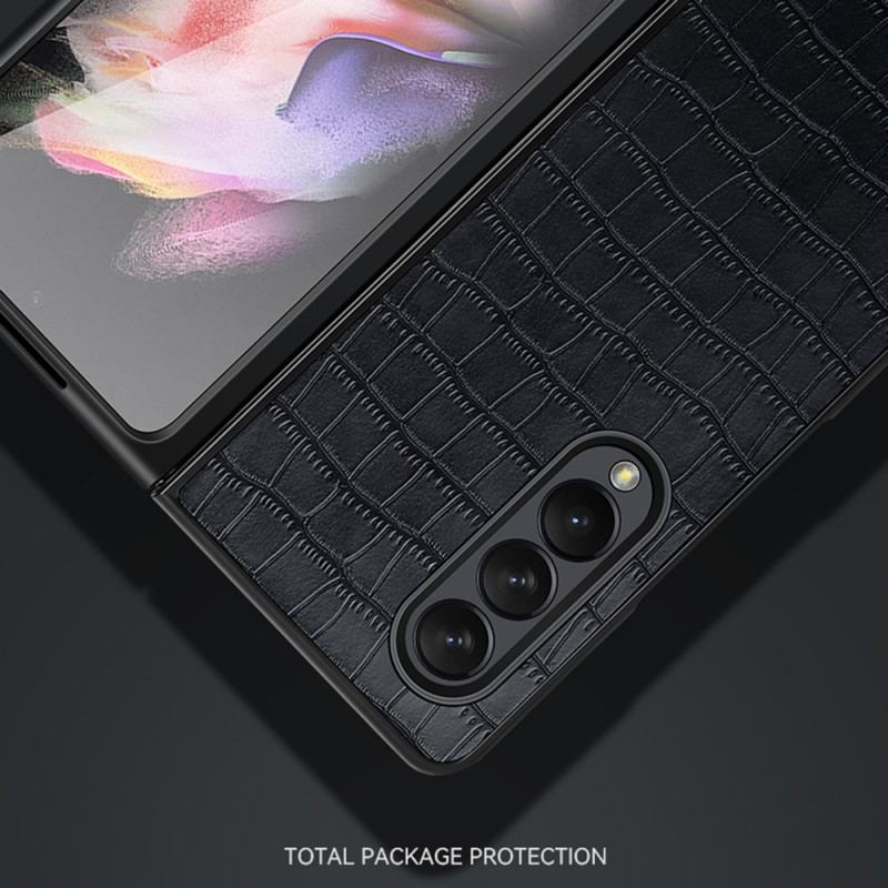 Capa Para Samsung Galaxy Z Fold 3 5G Estilo Crocodilo Couro Sulada