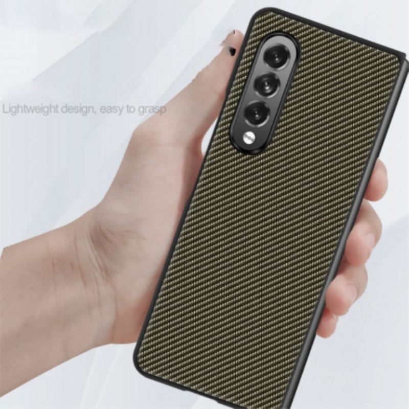 Capa Para Samsung Galaxy Z Fold 3 5G Fibra De Carbono Fina