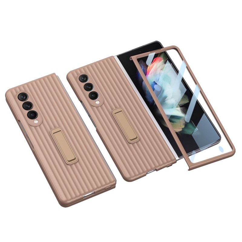 Capa Para Samsung Galaxy Z Fold 3 5G Fundo Texturizado E Protetor De Tela Gkk