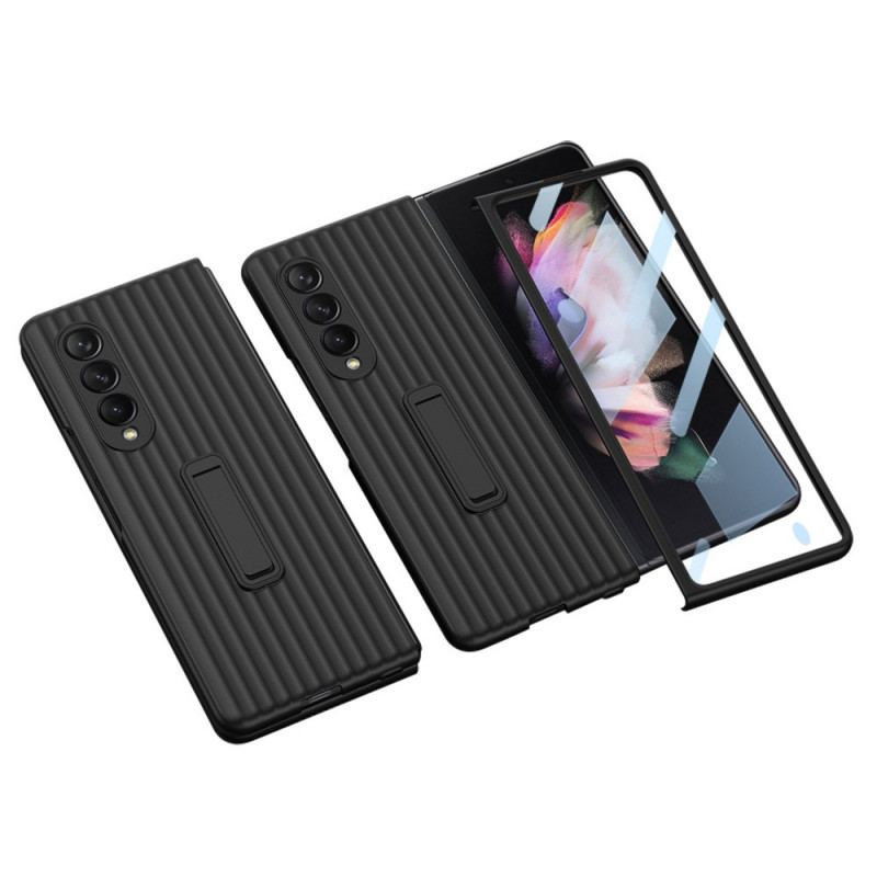 Capa Para Samsung Galaxy Z Fold 3 5G Fundo Texturizado E Protetor De Tela Gkk