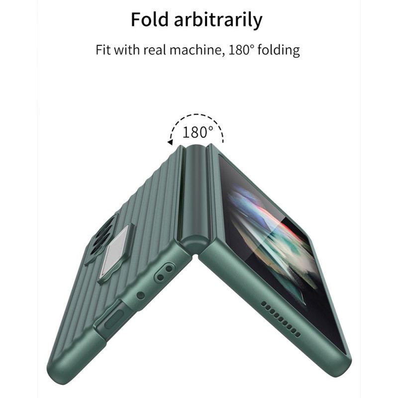 Capa Para Samsung Galaxy Z Fold 3 5G Fundo Texturizado E Protetor De Tela Gkk