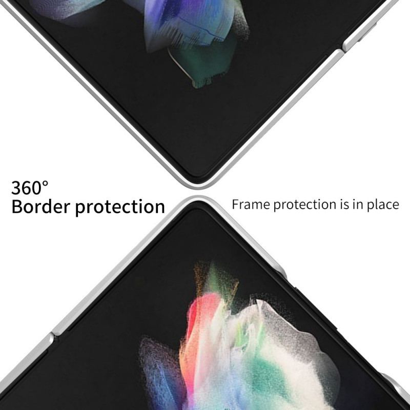 Capa Para Samsung Galaxy Z Fold 3 5G Fundo Texturizado E Protetor De Tela Gkk