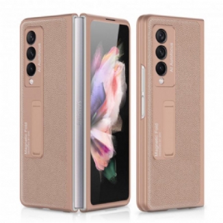 Capa Para Samsung Galaxy Z Fold 3 5G Gkk Support Litchi Leather