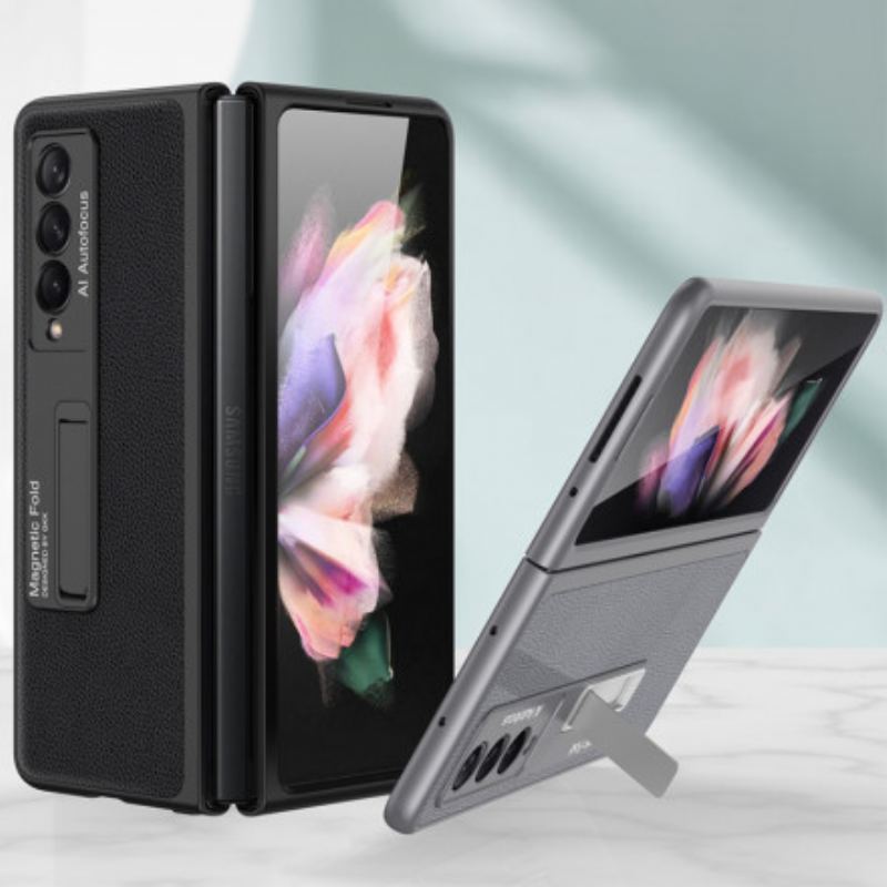 Capa Para Samsung Galaxy Z Fold 3 5G Gkk Support Litchi Leather