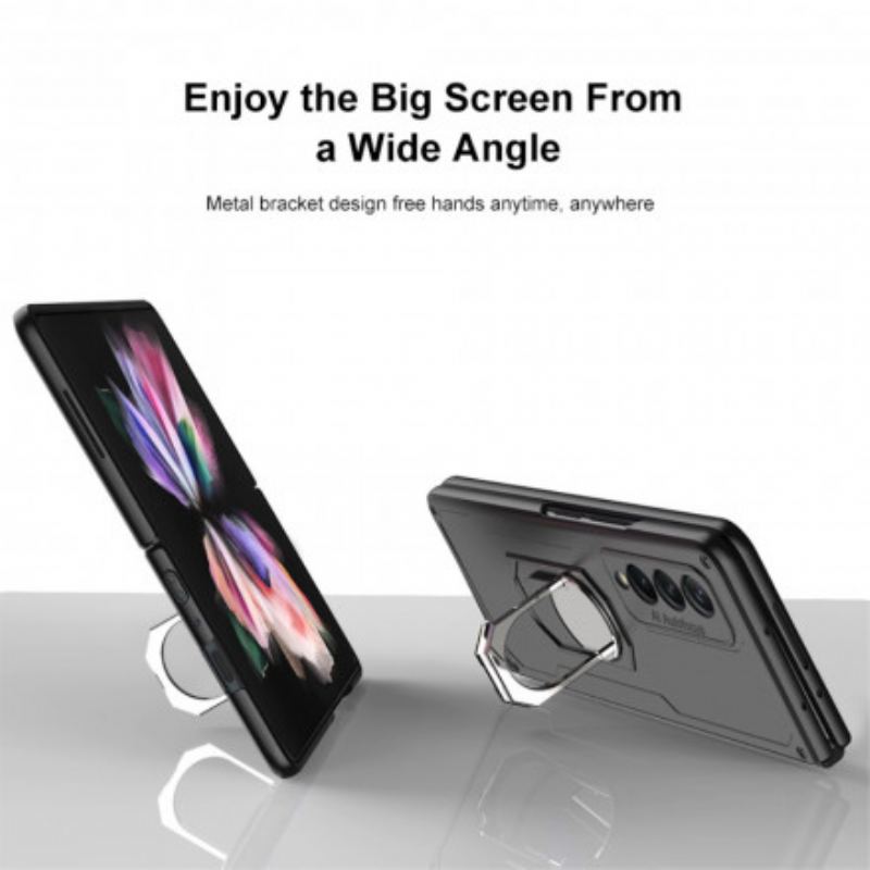 Capa Para Samsung Galaxy Z Fold 3 5G Híbrido Com Suporte De Anel Gkk