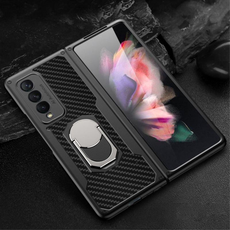 Capa Para Samsung Galaxy Z Fold 3 5G Suporte De Anel De Fibra De Carbono Gkk