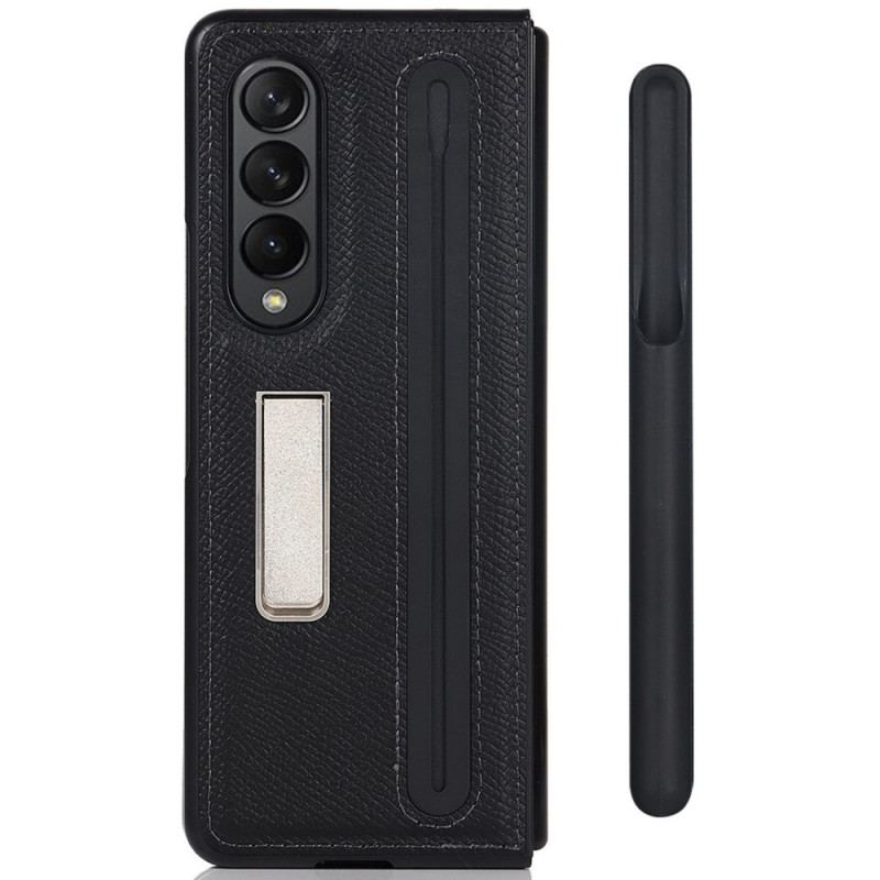 Capa Para Samsung Galaxy Z Fold 3 5G Suporte De Couro Genuíno E Suporte Para Caneta