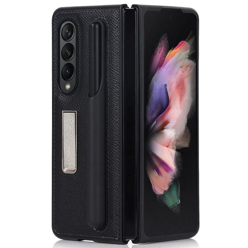 Capa Para Samsung Galaxy Z Fold 3 5G Suporte De Couro Genuíno E Suporte Para Caneta