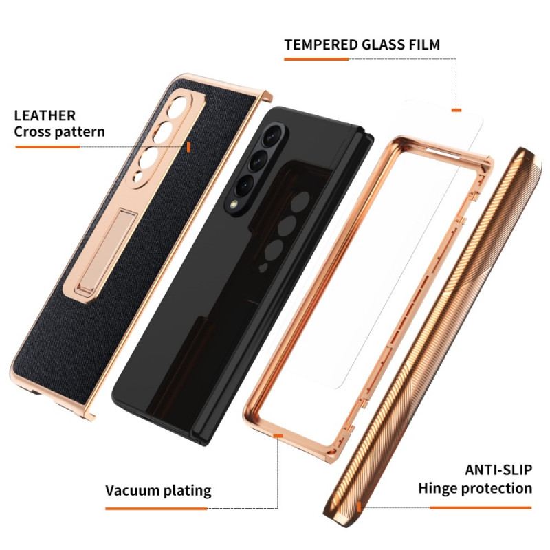 Capa Para Samsung Galaxy Z Fold 3 5G Suporte E Protetor De Tela