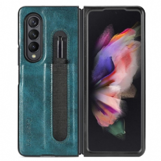 Capa Para Samsung Galaxy Z Fold 3 5G Suporte Para Estilete Estilo Couro Caseneo