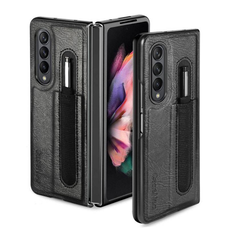 Capa Para Samsung Galaxy Z Fold 3 5G Suporte Para Estilete Estilo Couro Caseneo