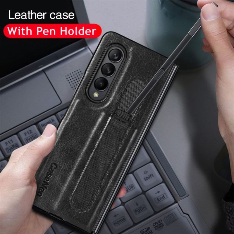 Capa Para Samsung Galaxy Z Fold 3 5G Suporte Para Estilete Estilo Couro Caseneo