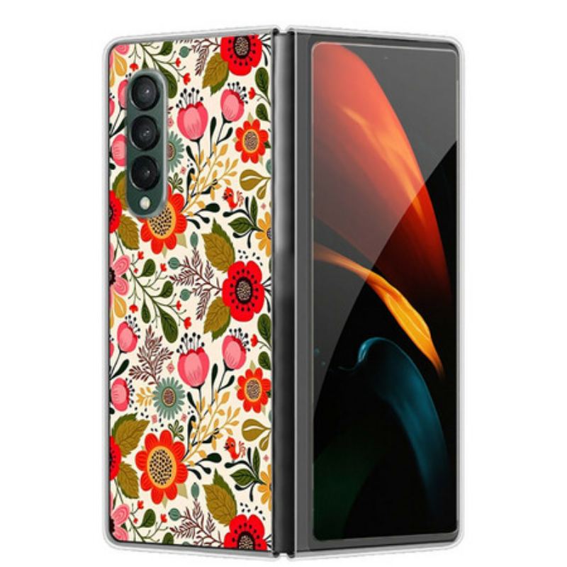 Capa Para Samsung Galaxy Z Fold 3 5G Tapeçaria Floral