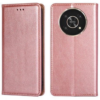 Capa De Celular Para Honor Magic 4 Lite 5G Flip Costura De Couro Estilo