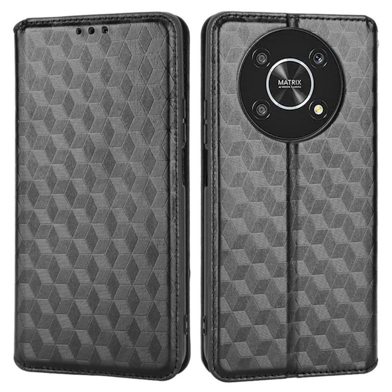 Capa De Celular Para Honor Magic 4 Lite 5G Flip Textura 3d Com Efeito De Couro