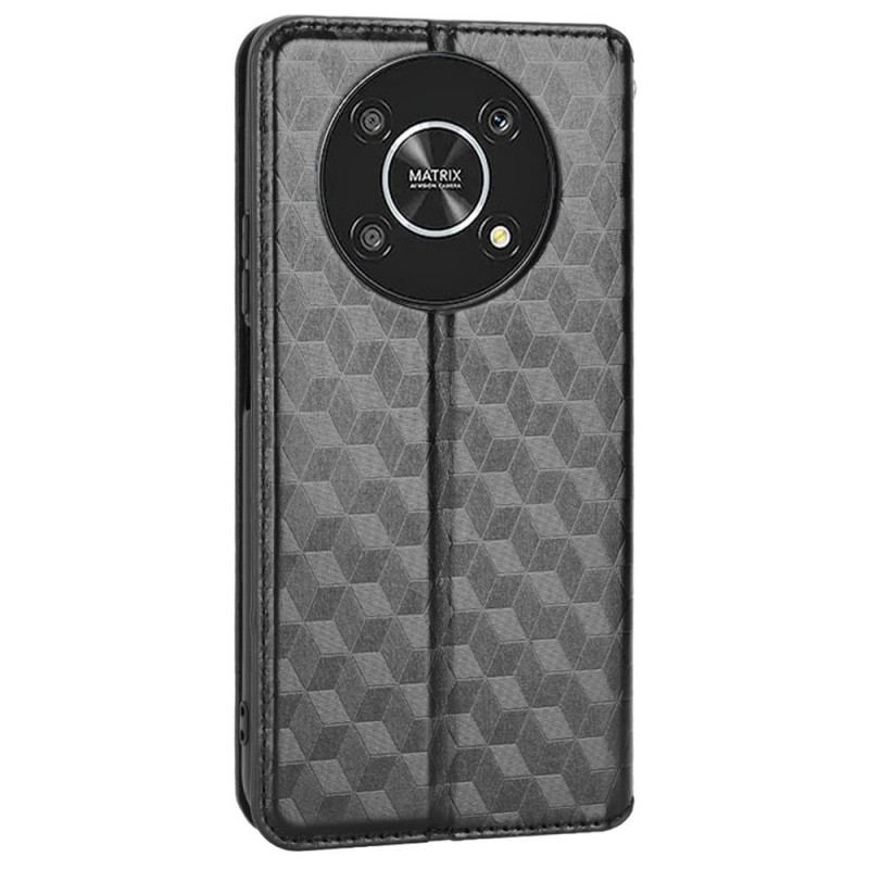 Capa De Celular Para Honor Magic 4 Lite 5G Flip Textura 3d Com Efeito De Couro