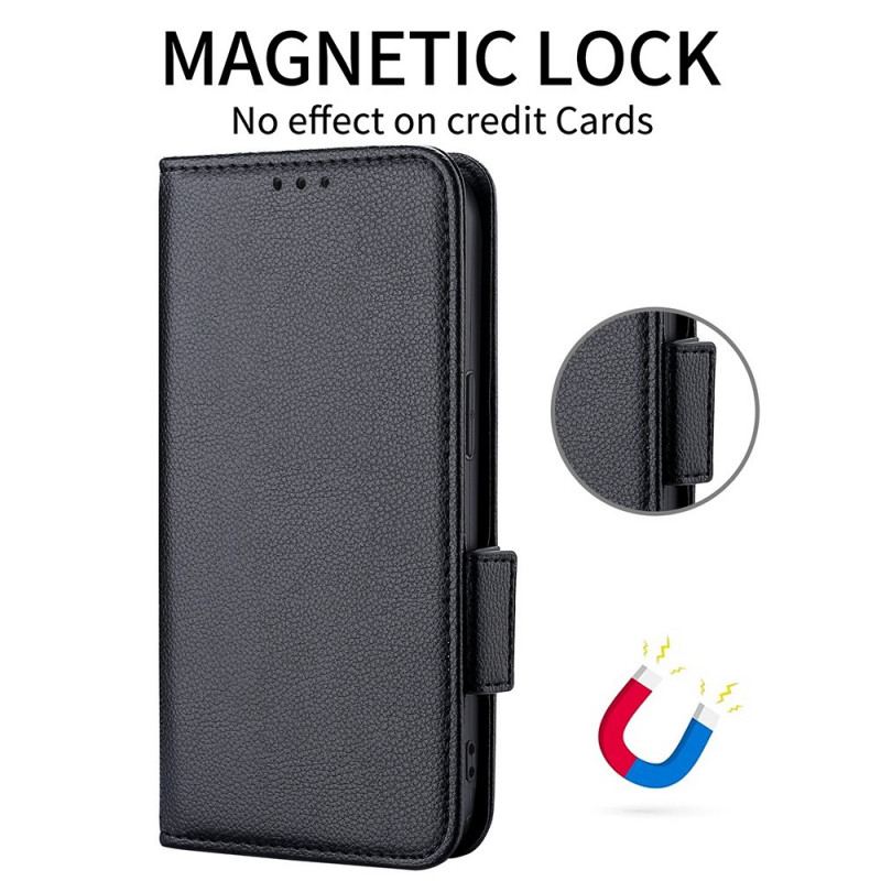 Capa De Couro Para Honor Magic 4 Lite 5G Fecho Duplo Ultra Fino