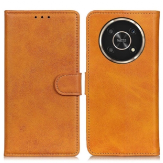 Capa Folio Para Honor Magic 4 Lite 5G Efeito De Couro Retrô Fosco