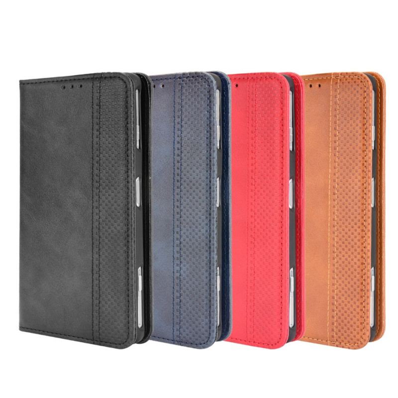 Capa De Celular Para Xiaomi Mi 11i 5G Flip Efeito Couro Vintage Estilizado