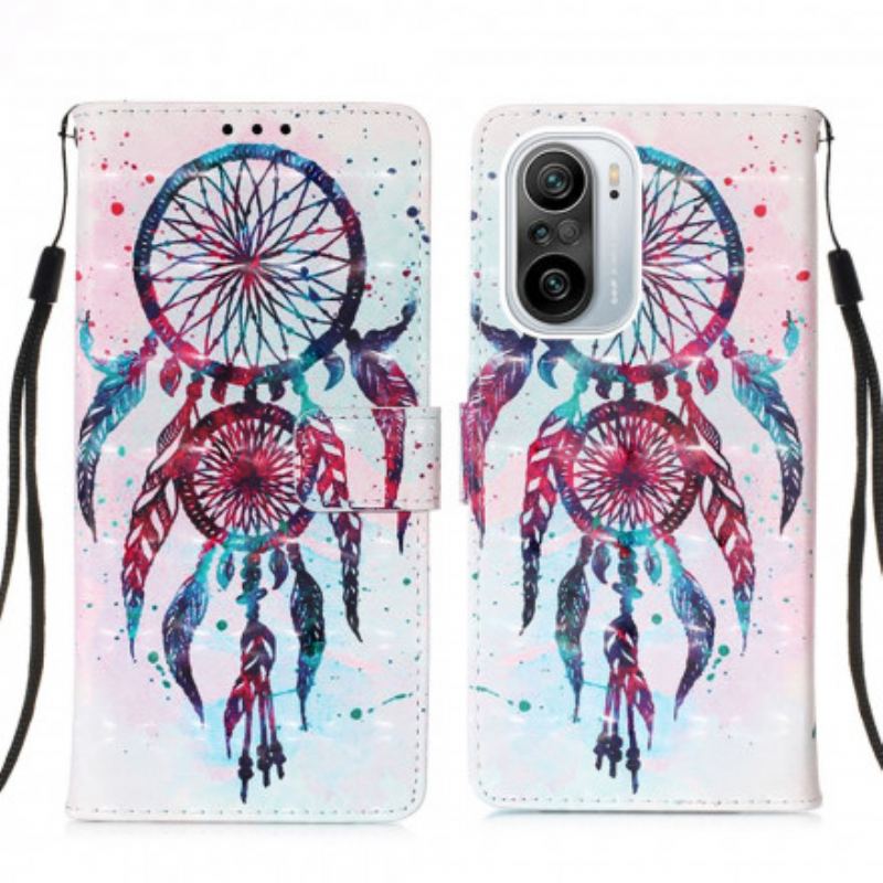 Capa Flip Para Xiaomi Mi 11i 5G Apanhador De Sonhos Aquarela