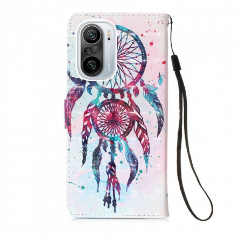 Capa Flip Para Xiaomi Mi 11i 5G Apanhador De Sonhos Aquarela