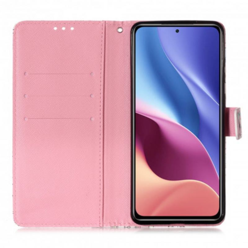 Capa Flip Para Xiaomi Mi 11i 5G Borboletas Vermelhas