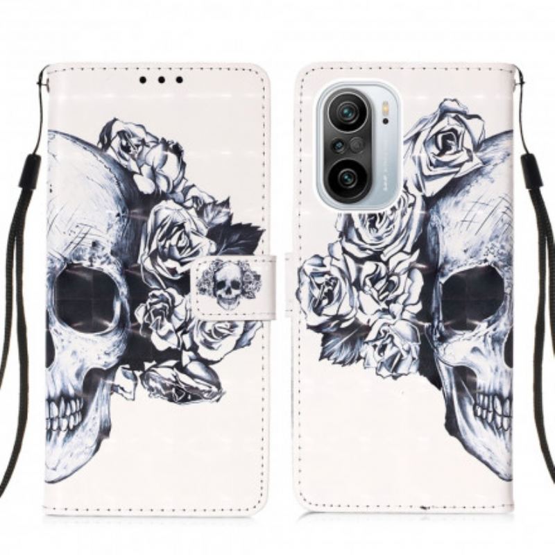 Capa Flip Para Xiaomi Mi 11i 5G Caveira Florida