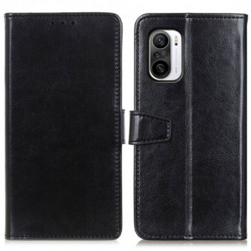 Capa Flip Para Xiaomi Mi 11i 5G Efeito Couro Brilhante Simples