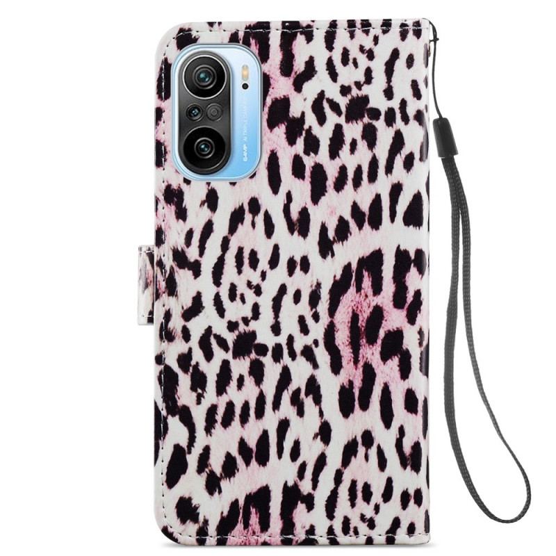 Capa Flip Para Xiaomi Mi 11i 5G Estampa De Leopardo