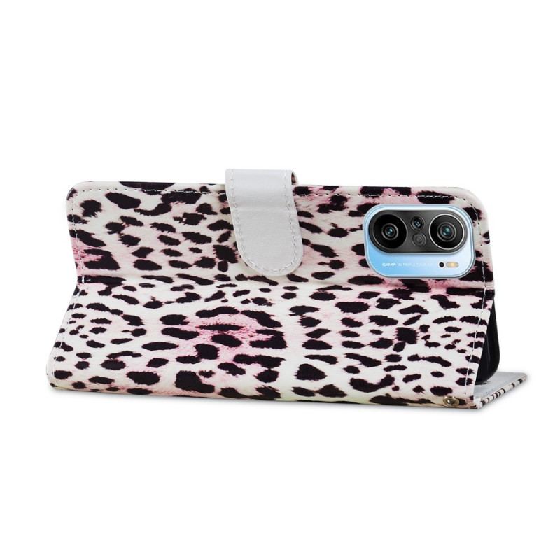 Capa Flip Para Xiaomi Mi 11i 5G Estampa De Leopardo