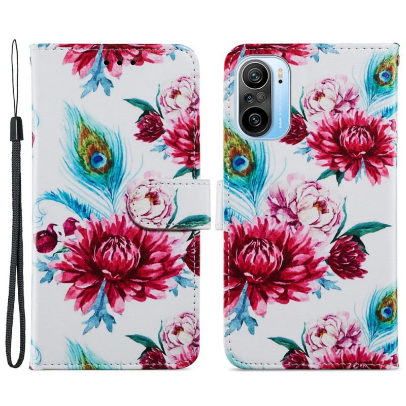 Capa Flip Para Xiaomi Mi 11i 5G Flores Intensas