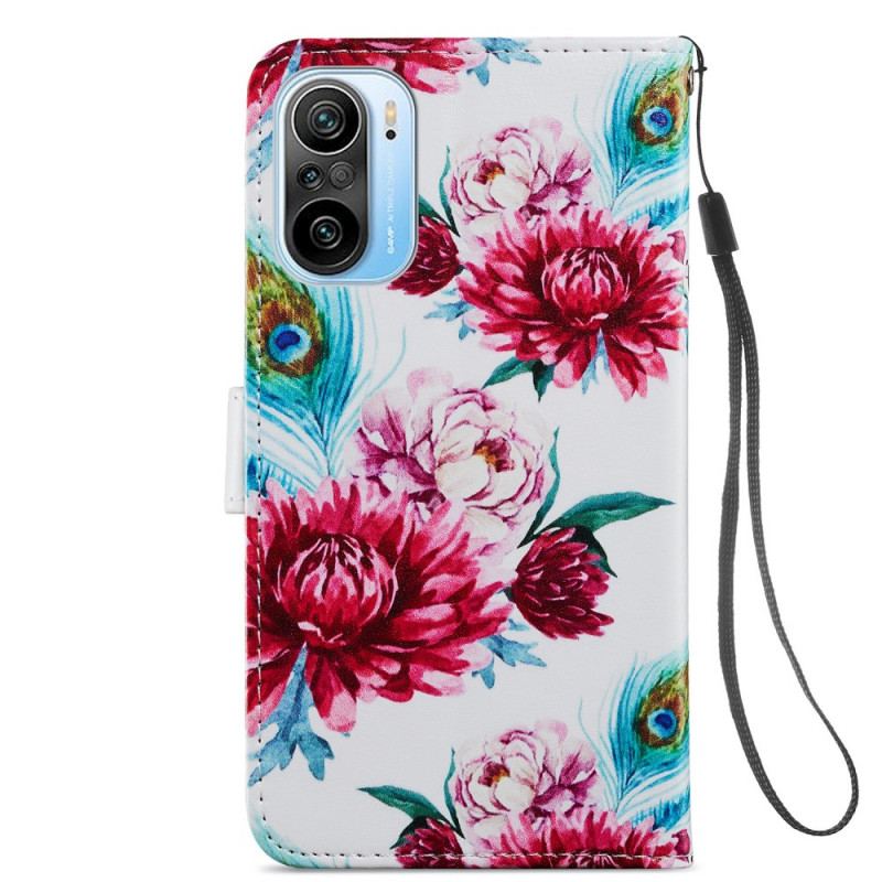 Capa Flip Para Xiaomi Mi 11i 5G Flores Intensas