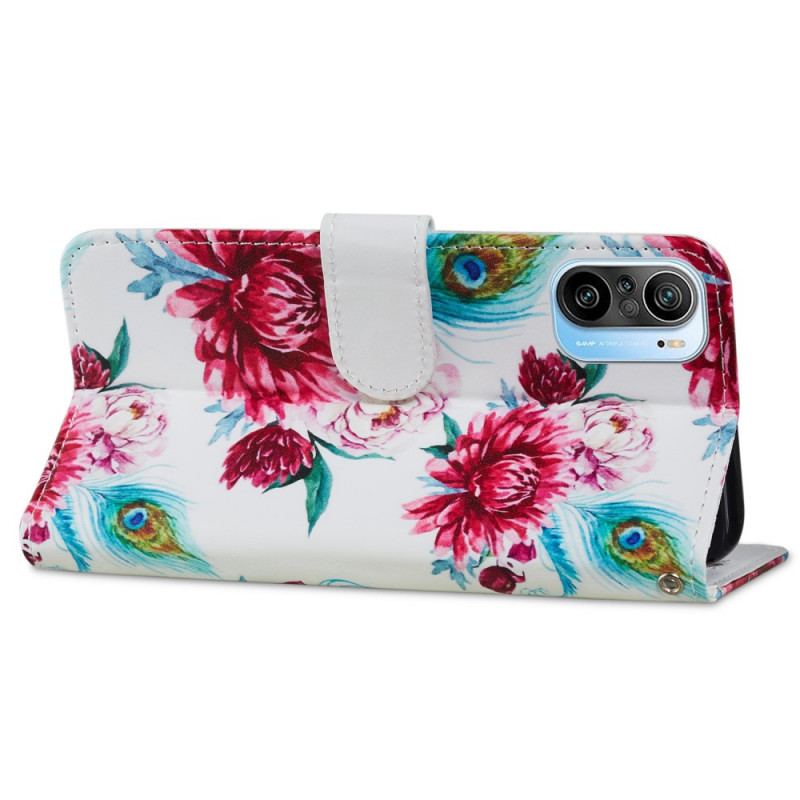 Capa Flip Para Xiaomi Mi 11i 5G Flores Intensas