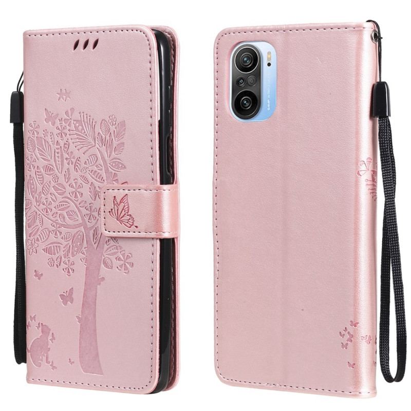 Capa Flip Para Xiaomi Mi 11i 5G Gato E Borboletas