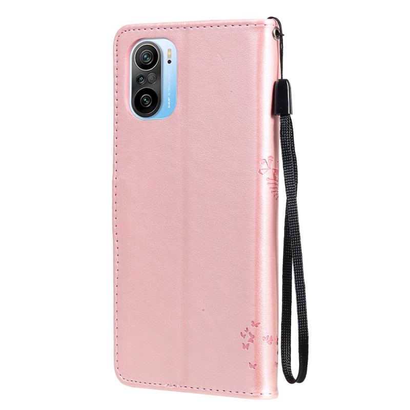 Capa Flip Para Xiaomi Mi 11i 5G Gato E Borboletas