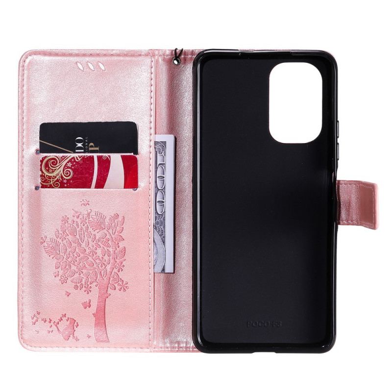 Capa Flip Para Xiaomi Mi 11i 5G Gato E Borboletas