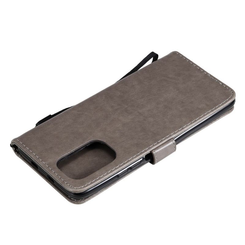 Capa Folio Para Xiaomi Mi 11i 5G De Cordão Gato E Abelha Com Cordão