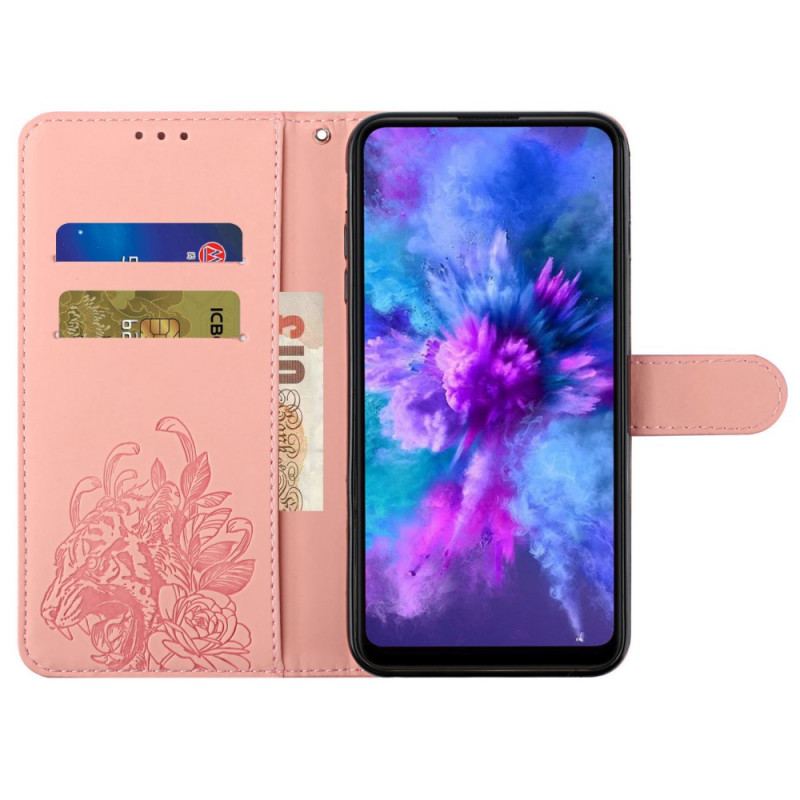 Capa Folio Para Xiaomi Mi 11i 5G De Cordão Tigre Barroco Strappy