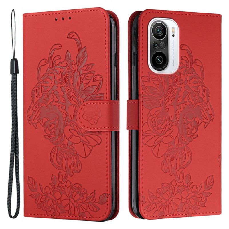 Capa Folio Para Xiaomi Mi 11i 5G De Cordão Tigre Barroco Strappy