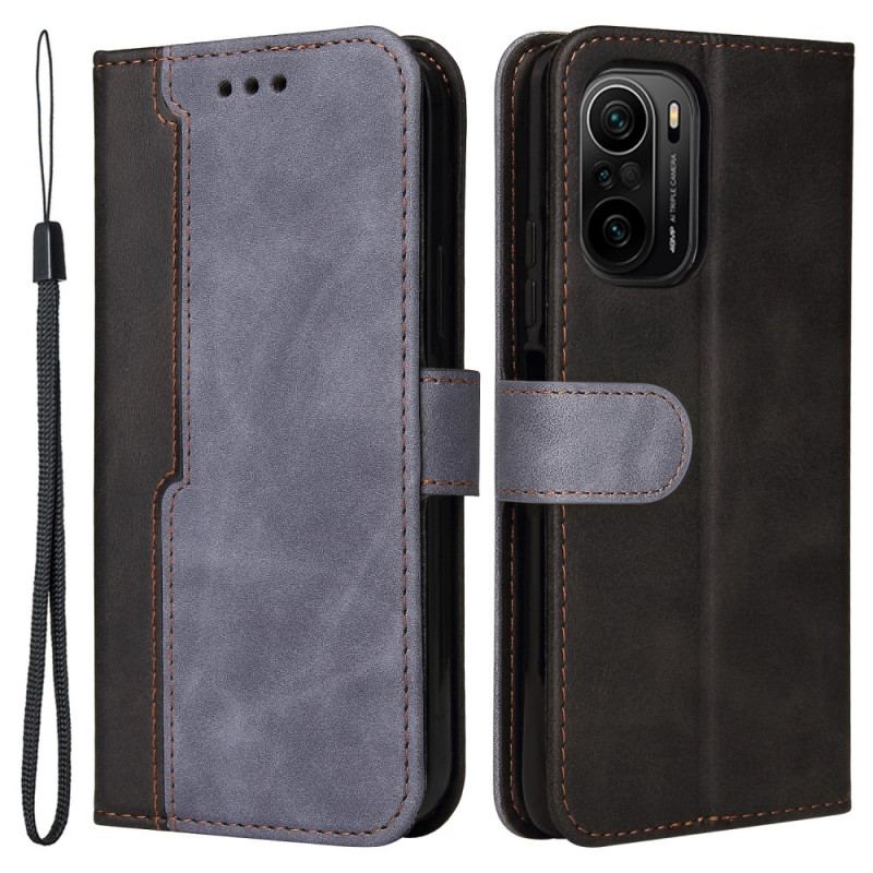 Capa Folio Para Xiaomi Mi 11i 5G Design De Dois Tons