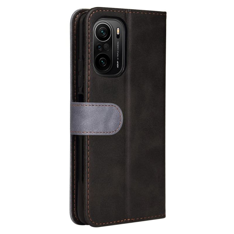 Capa Folio Para Xiaomi Mi 11i 5G Design De Dois Tons