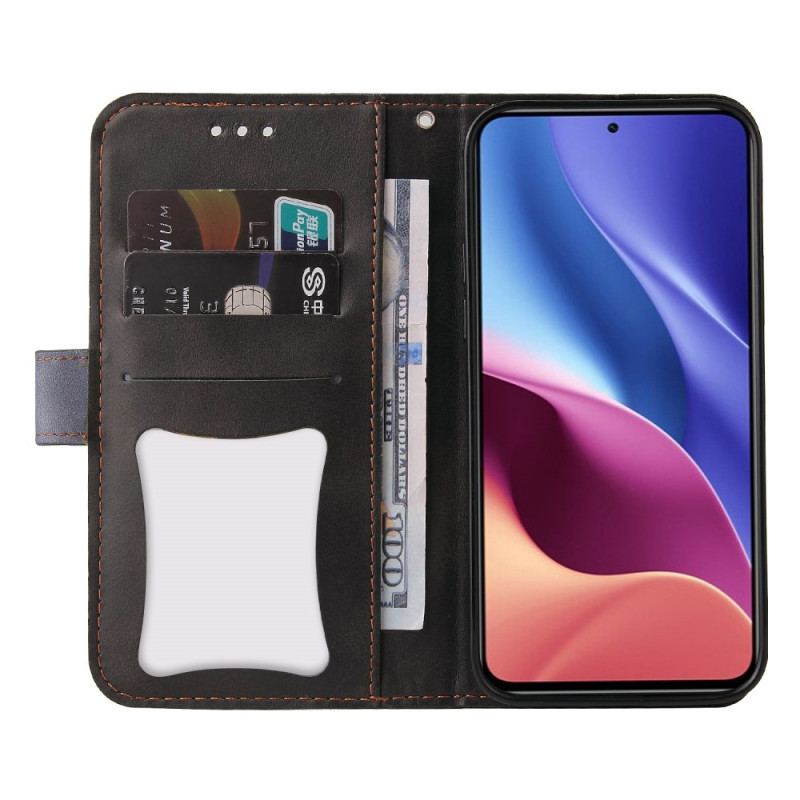 Capa Folio Para Xiaomi Mi 11i 5G Design De Dois Tons