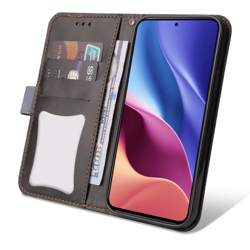 Capa Folio Para Xiaomi Mi 11i 5G Design De Dois Tons