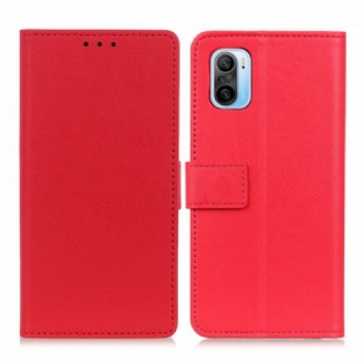 Capa Folio Para Xiaomi Mi 11i 5G Efeito Couro Simples