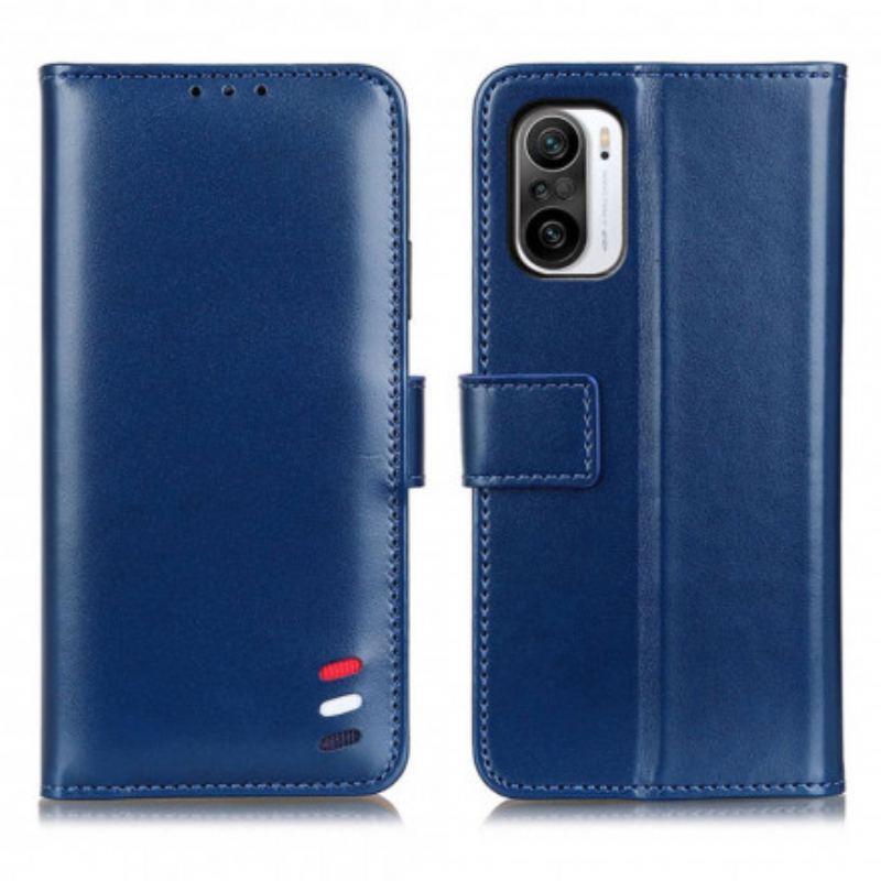 Capa Folio Para Xiaomi Mi 11i 5G Efeito Couro Tricolor