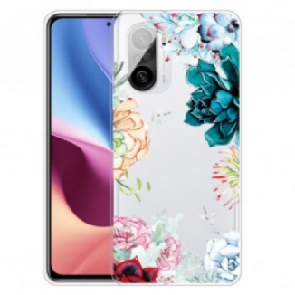 Capa Para Xiaomi Mi 11i 5G Flores Em Aquarela Sem Costura