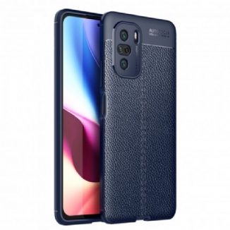 Capa Para Xiaomi Mi 11i 5G Linha Dupla Efeito Couro Litchi