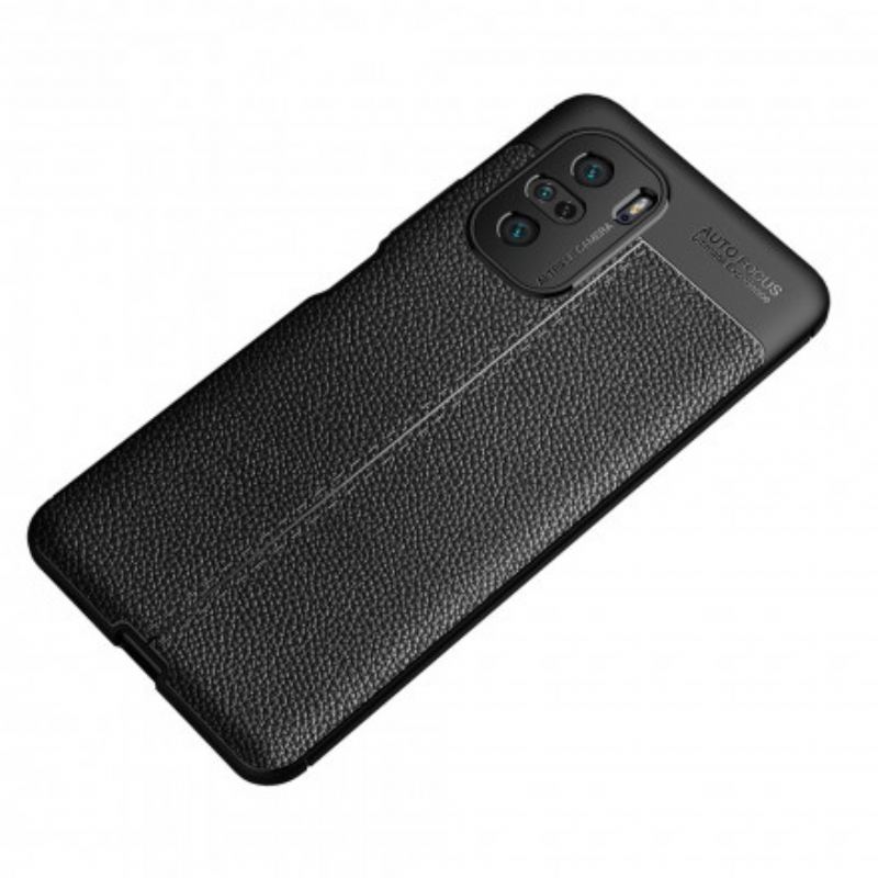 Capa Para Xiaomi Mi 11i 5G Linha Dupla Efeito Couro Litchi