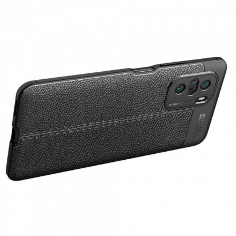 Capa Para Xiaomi Mi 11i 5G Linha Dupla Efeito Couro Litchi