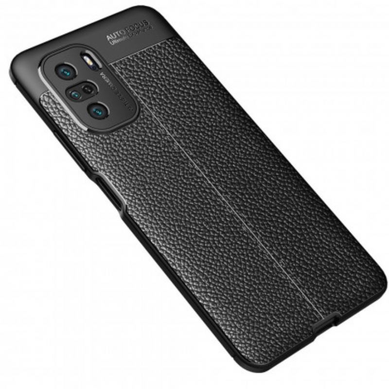 Capa Para Xiaomi Mi 11i 5G Linha Dupla Efeito Couro Litchi